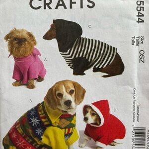 Pattern McCall’s 5544 Dog Hoodies Sizes XS-M Sizes UNCUT
